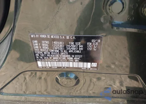 2018 Honda Hr-V Lx z USA, uszkodzony, nr VIN 3CZRU5H38JM710313